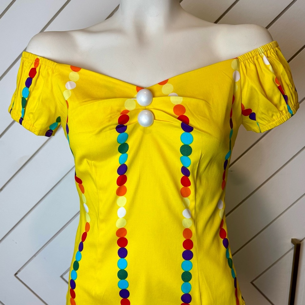 COLLECTIF - Dolores Rainbow Polka Stripe Top